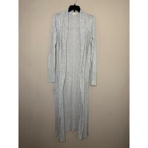 Anthropologie Mystree Extra Long Relaxed Duster Cardigan Sweater Grey Medium